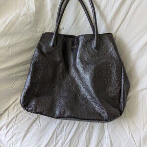 Furla Chocolate Brown Leather Drawstring Handle Tote - Large